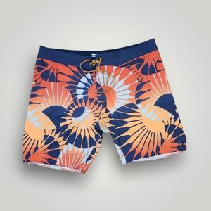 Billabong Airlite Sundays size 38 Men's Swim Shorts Orange Blue trunk boardshort